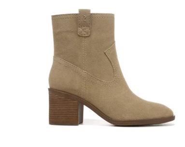 the livie block heel boot in sand leather