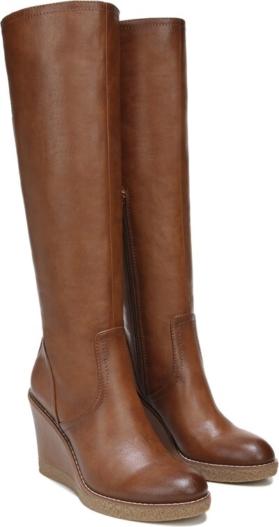 Tall brown wedge boots Clearance